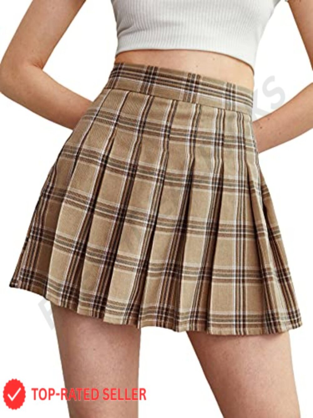 Plaid High Waist Pleated Skater A-Line Uniform Mini Skirt